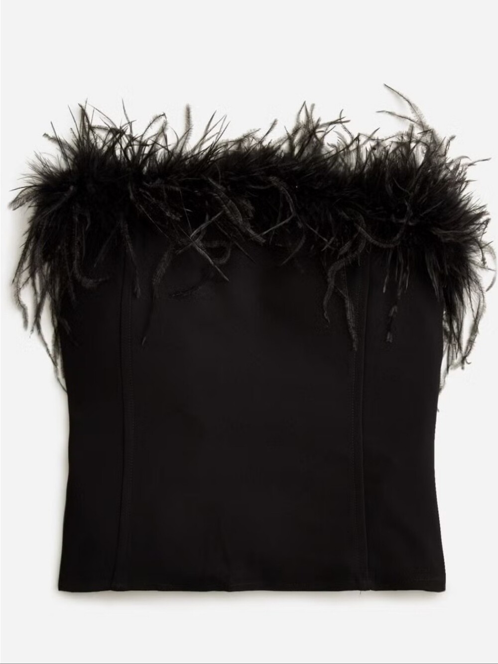 J. Crew x Anna October Feather Trim Strapless Top - black